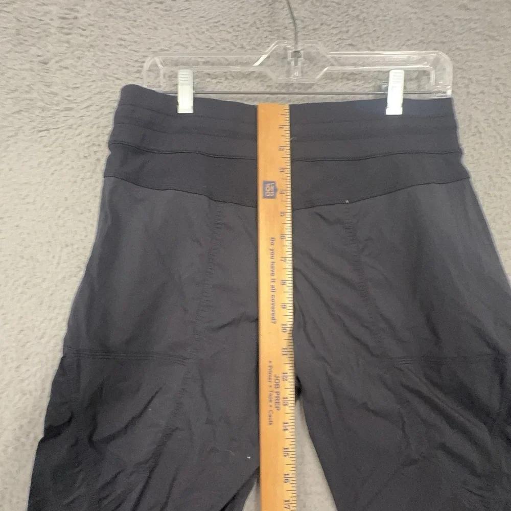 Lululemon Pants Womens 8 Black Capri Stretch Woven Drawstring Pockets Yoga Gym